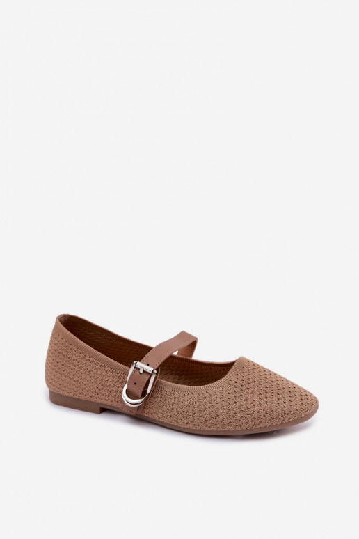 Ballerines en tissu avec sangles et boucles kaki Jelisa