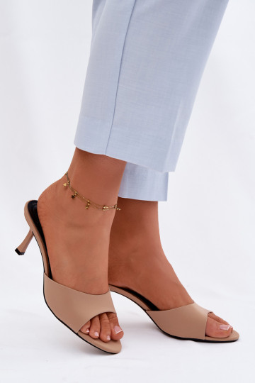 Chaussons pour femmes avec talons fins sable Selmira 2