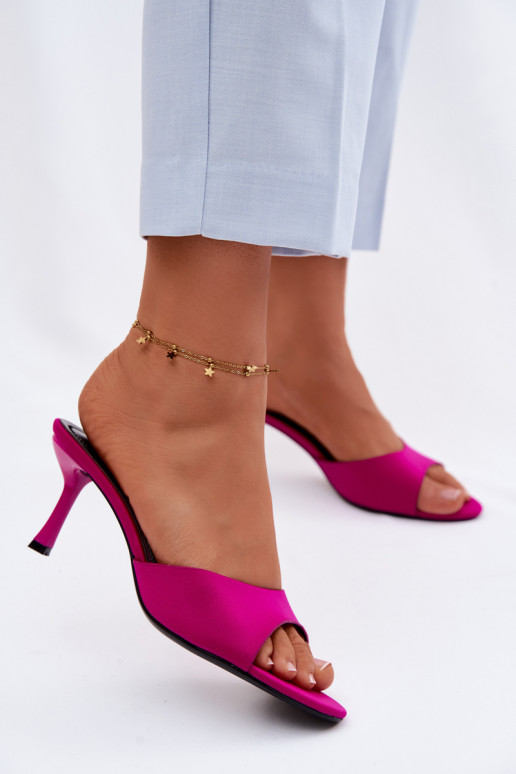 Pantoufles pour femmes avec des talons fins  couleur rose Selmira