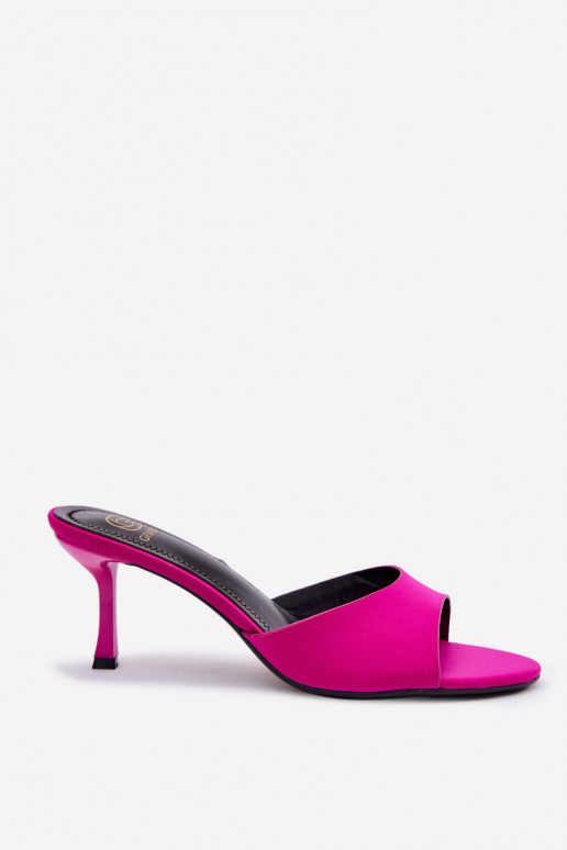Chaussons pour femmes avec talons fins roses Selmira