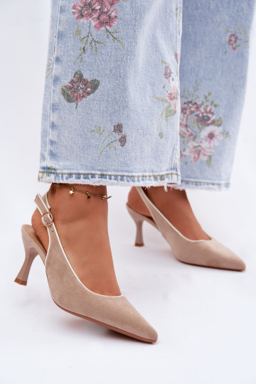 Sandales pour femmes avec des talons finsLamóÀką beige Relmira