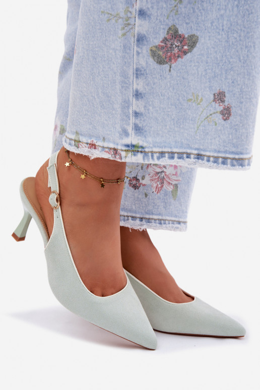 Sandales pour femmes avec des talons finsLamóÀką couleur menthe Relmira