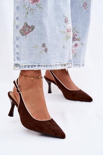 Sandales pour femmes à talons fins couleur chocolat Relmira 2