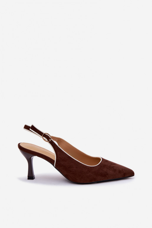 Sandales pour femmes à talons fins couleur chocolat Relmira
