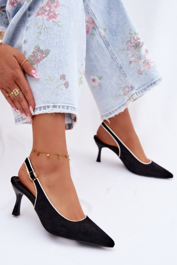 Sandales pour femmes à talons fins couleur noire Relmira