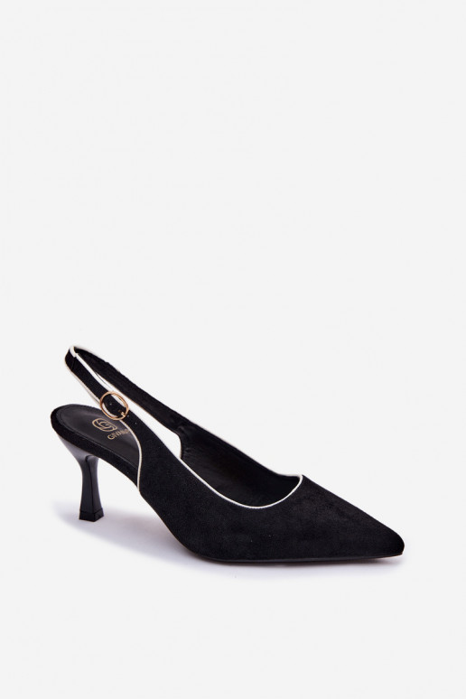 Sandales pour femmes à talons fins couleur noire Relmira