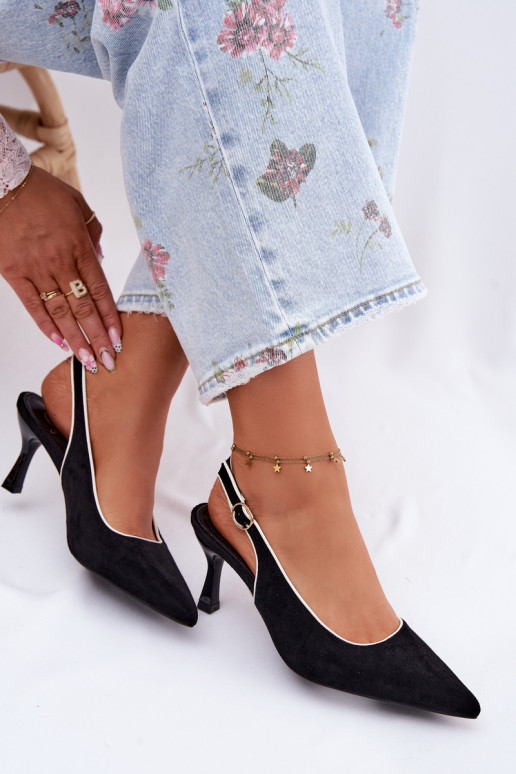 Sandales pour femmes à talons fins couleur noire Relmira