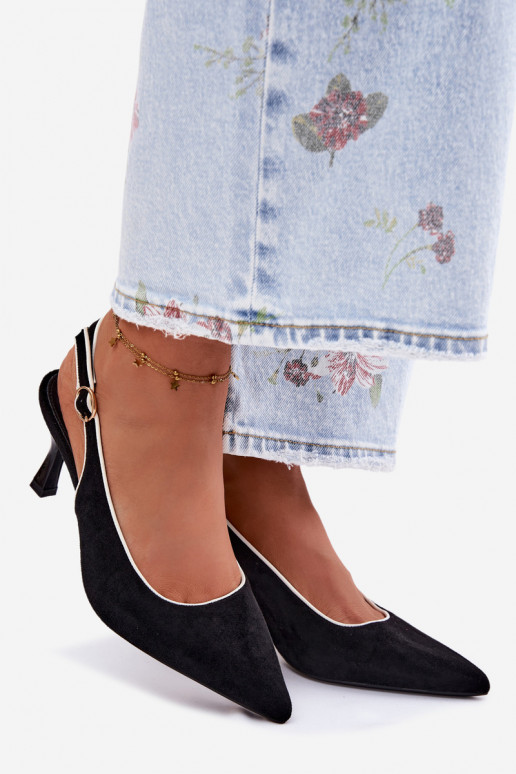 Sandales pour femmes à talons fins couleur noire Relmira