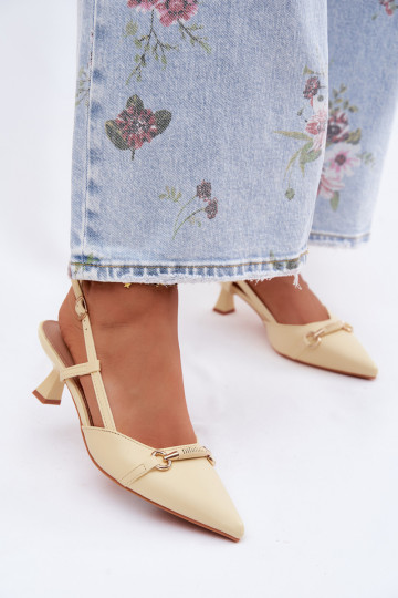 Sandales pour femmes à talons pointus couleur jaune Felessa