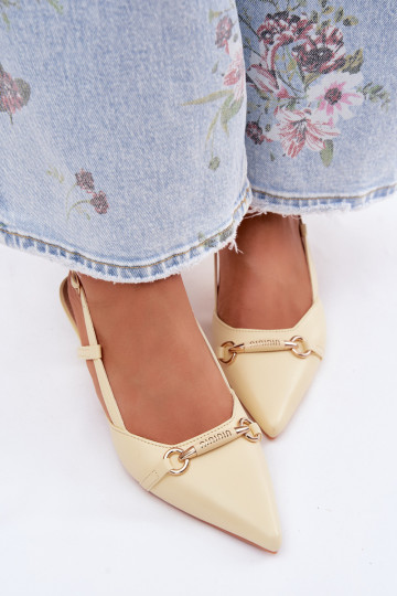 Sandales pour femmes à talons pointus couleur jaune Felessa 2