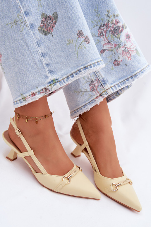 Sandales pour femmes à talons pointus couleur jaune Felessa