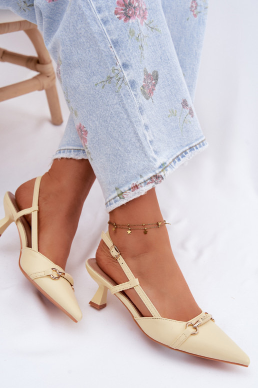 Sandales pour femmes à talons pointus couleur jaune Felessa