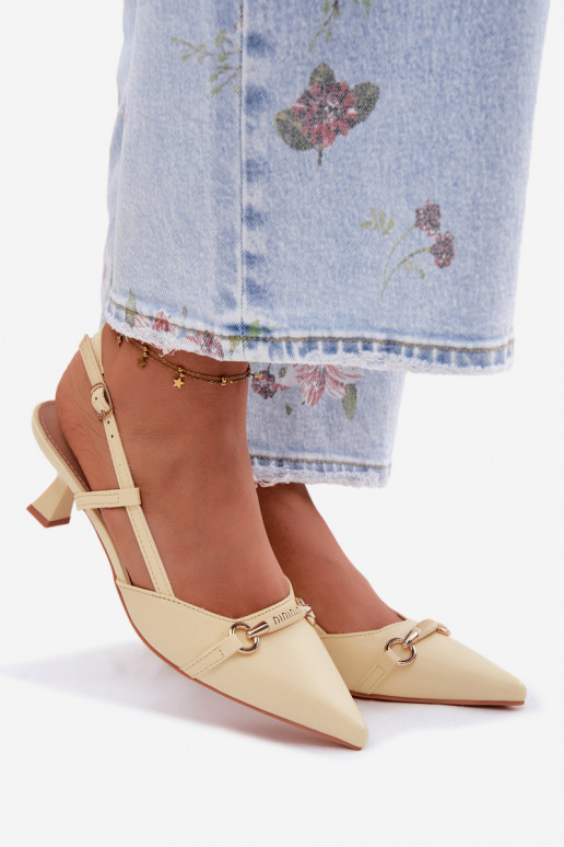 Sandales pour femmes à talons pointus couleur jaune Felessa