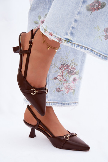 Sandales pour femmes à talons pointus couleur marron Felessa