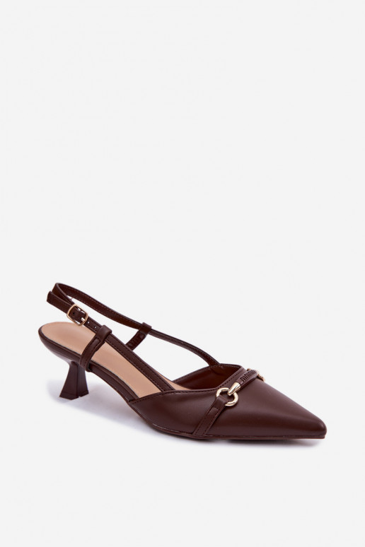 Sandales pour femmes à talons pointus couleur marron Felessa