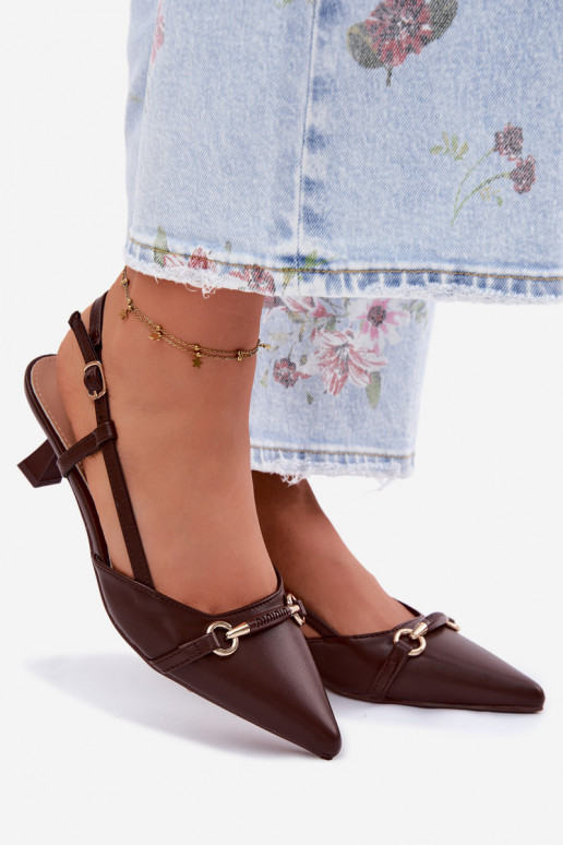 Sandales pour femmes à talons pointus couleur marron Felessa