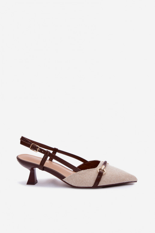 Sandales pour femmes à talons pointus couleur brun-sable Felessa