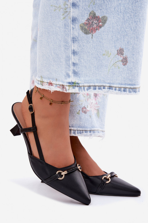 Sandales pour femmes à talons pointus couleur noire Felessa