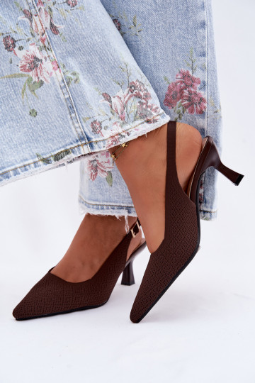 Sandales à talons hauts couleur chocolat Delessa 2