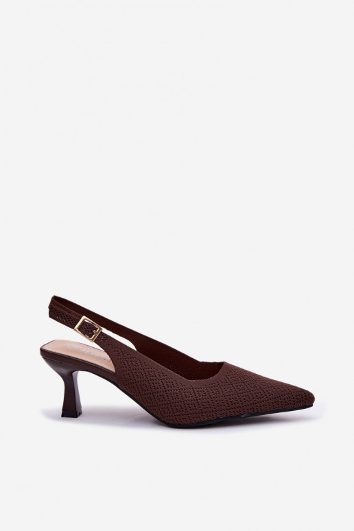Sandales à talons hauts couleur chocolat Delessa