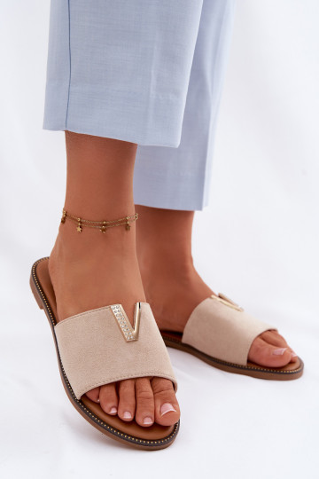 Chaussons Appartement pour femmes Avec des décorations Detalem V beige Nelmira 2