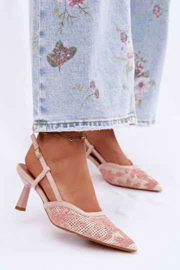 Sandales à talons hauts avec des fleurs couleur rose Kelmira 2