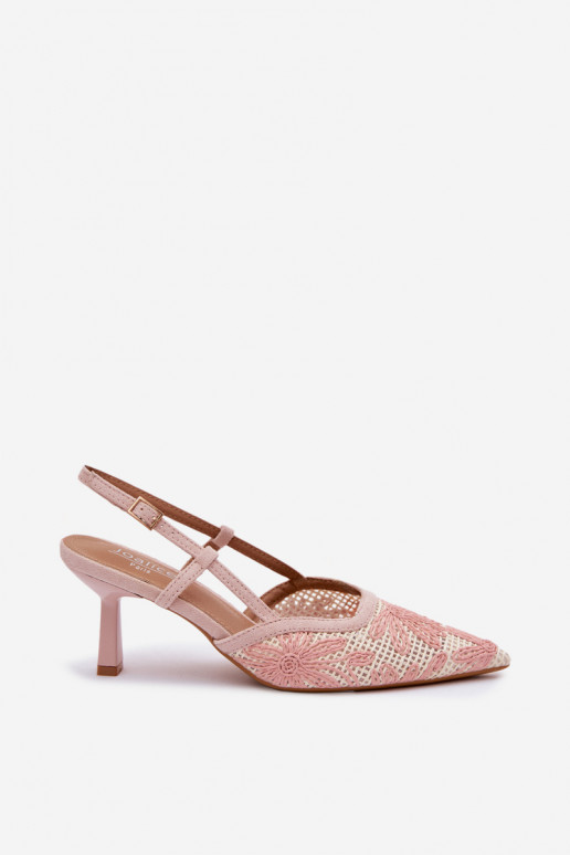 Sandales à talons hauts avec fleurs couleur rose Kelmira