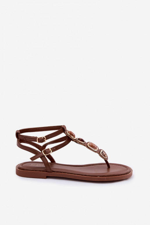 Sandales à lanières brunes pour femmes avec de beaux détails Dorena