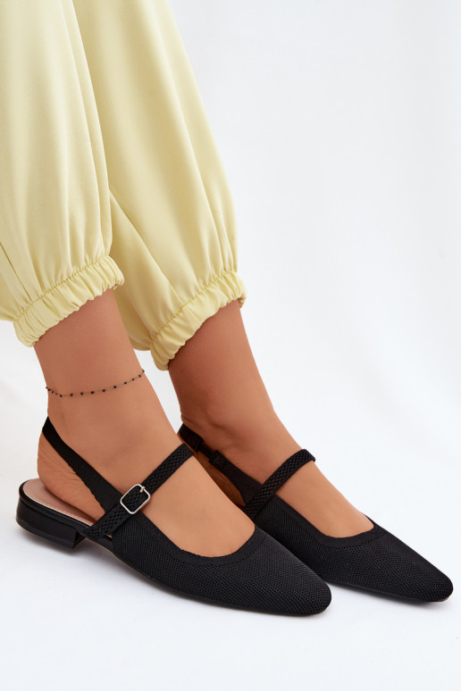 Ballerines noires pour femmes avec brides Selrene
