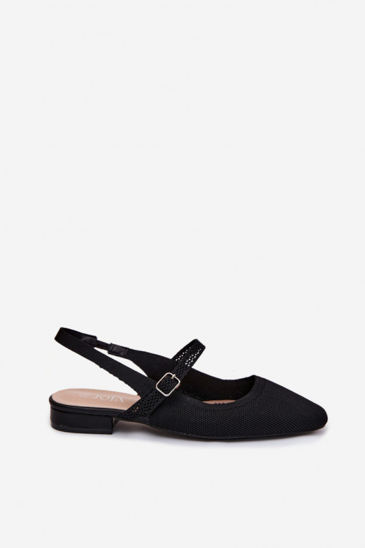 Ballerines noires pour femmes avec brides Selrene