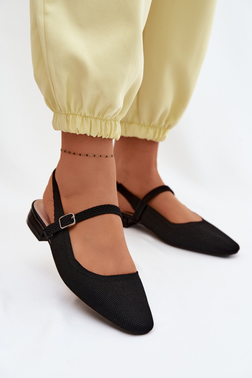 Ballerines noires pour femmes avec brides Selrene