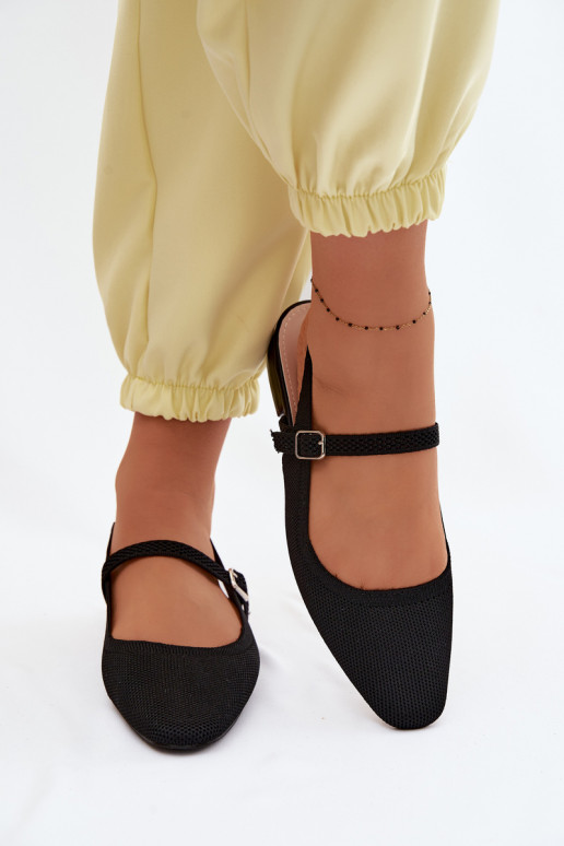 Ballerines noires pour femmes avec brides Selrene