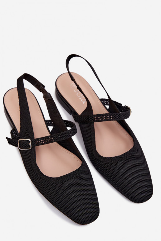 Ballerines noires pour femmes avec brides Selrene