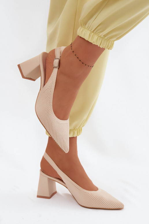 Sandales couleur sable avec talons Elissea