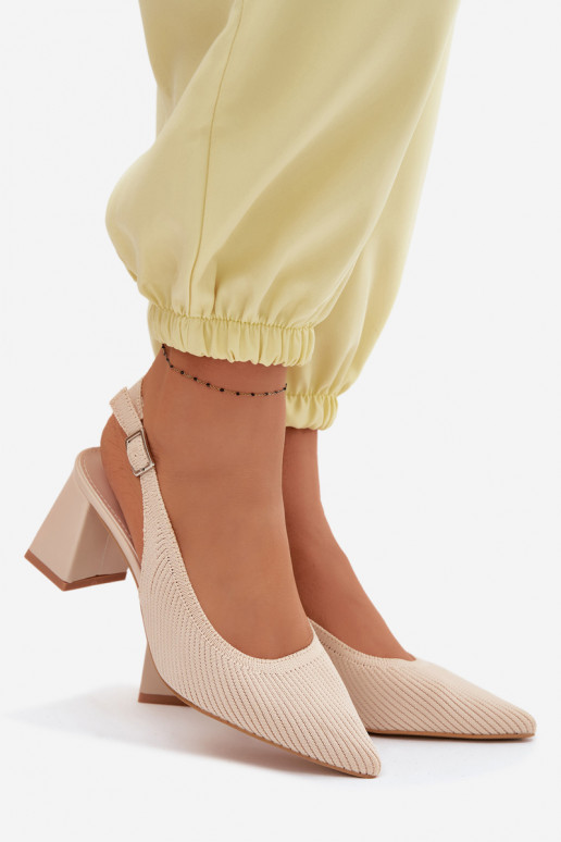 Sandales couleur sable avec talons Elissea