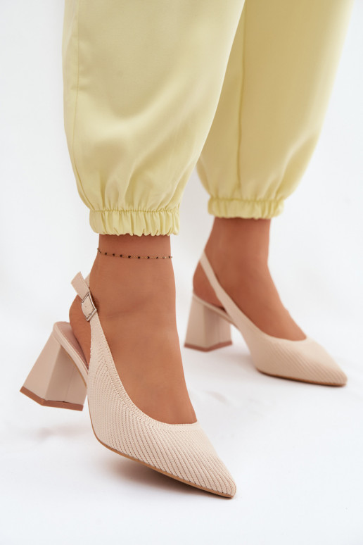 Sandales couleur sable avec talons Elissea