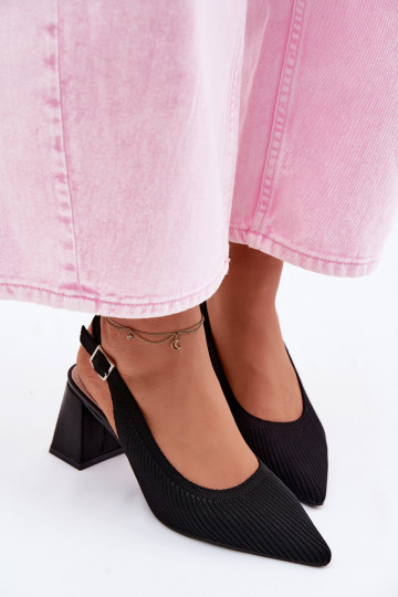 Sandales noires avec talons Elissea