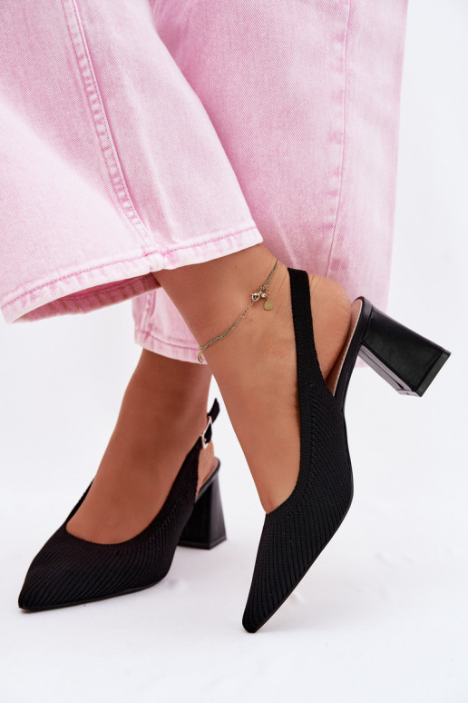 Sandales noires avec talons Elissea