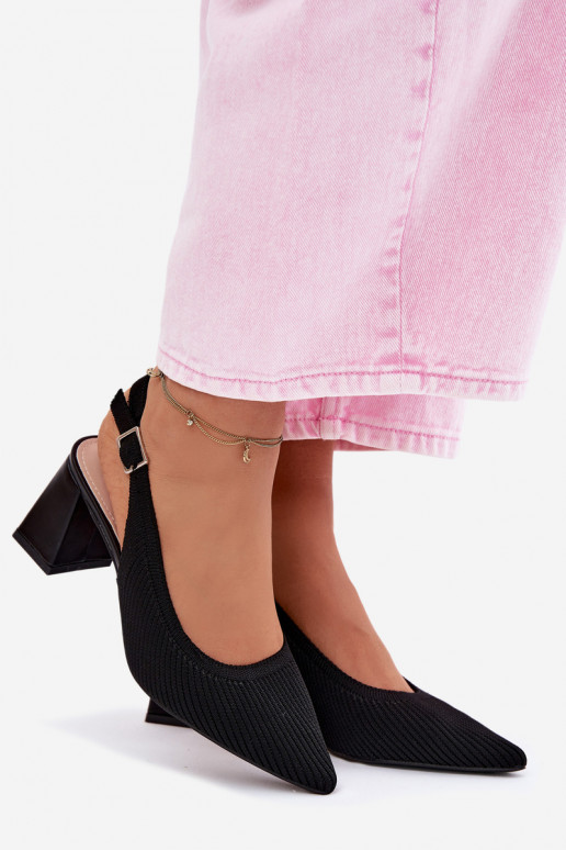 Sandales noires avec talons Elissea
