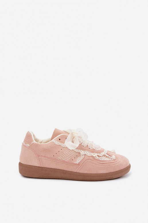 Chaussures modèle baskets Féminin avec de la dentelle couleur rose Ilrene