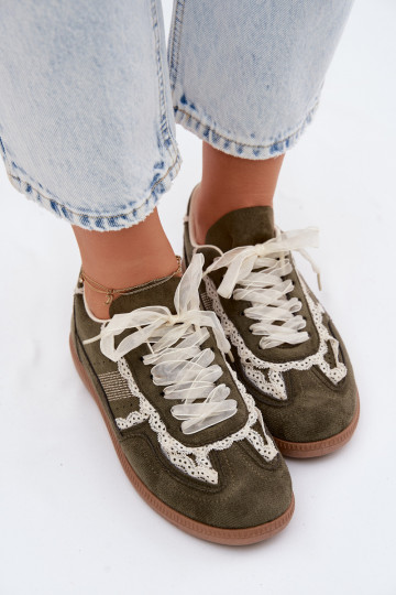 Baskets vertes pour femmes avec lacets Ilrene