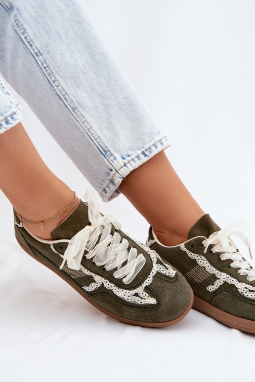 Baskets vertes pour femmes avec lacets Ilrene