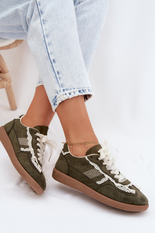 Baskets vertes pour femmes avec lacets Ilrene
