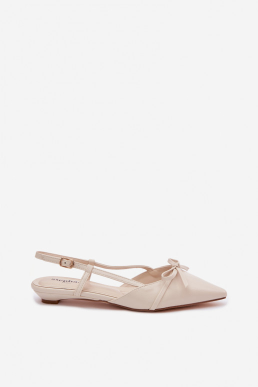 Sandales pour femmesImitacji Skóry Sur un talon bas couleur ivoire Jelmera