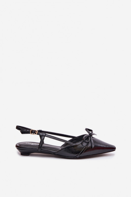 Sandales noires pour femmes en simili cuir sur un petit talon Jelmera