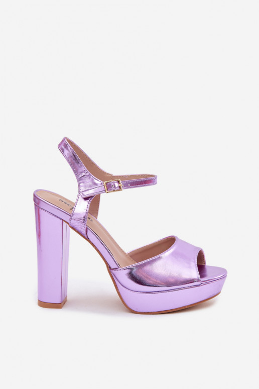 Sandales pour femmes Sur des talons hauts Enregistrer Couleur violette Nelissey