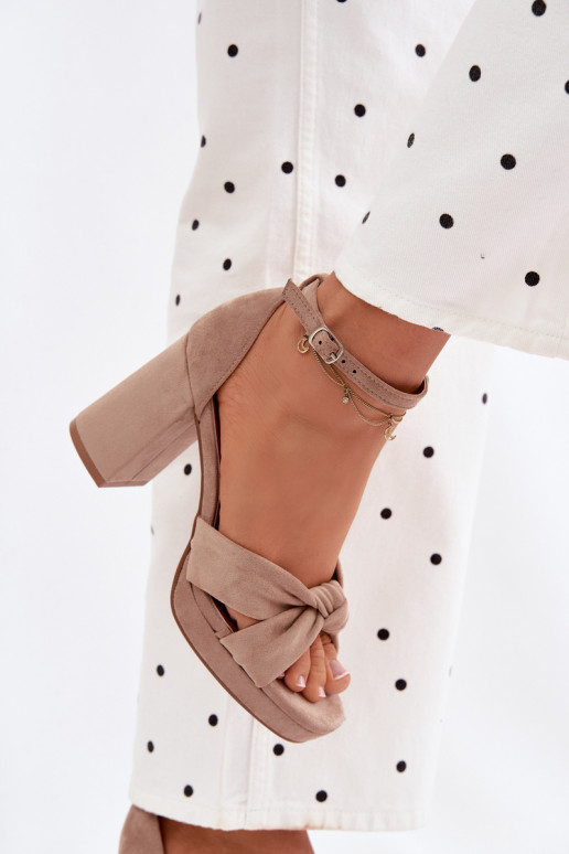 Sandales à talons hauts pour femmeImitacji en daimu beige Rosetta