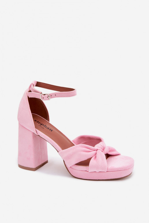 Sandales roses à talons hauts en suède synthétique Rosetta