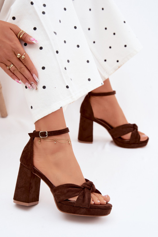 Sandales à talons hauts pour femmeImitacji en daimu CzekoladoÀe Rosetta