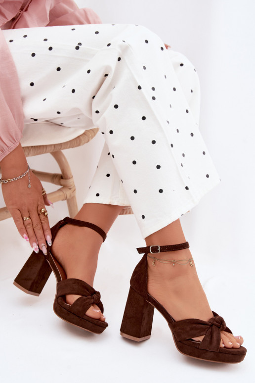 Sandales à talons hauts pour femmeImitacji en daimu CzekoladoÀe Rosetta